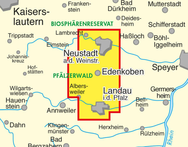 Wander- & Radwanderkarte Edenkoben, Landau und Neustadt